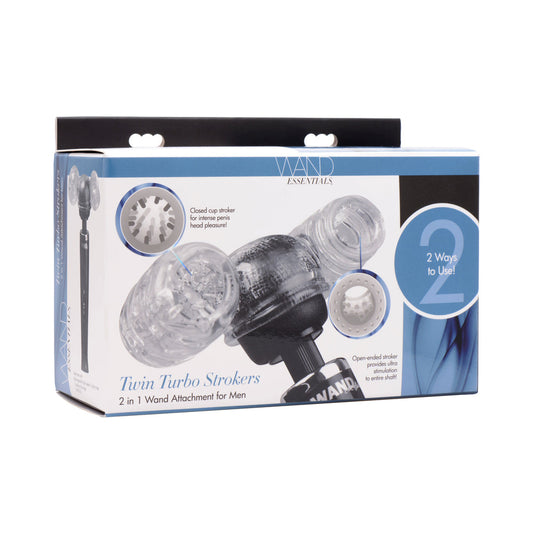 Wand Essentials Twin Turbo Strokers Attachment – Clear