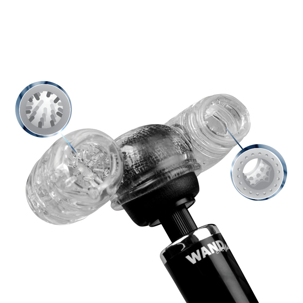 Wand Essentials Twin Turbo Strokers Attachment – Clear