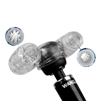 Wand Essentials Twin Turbo Strokers Attachment – Clear