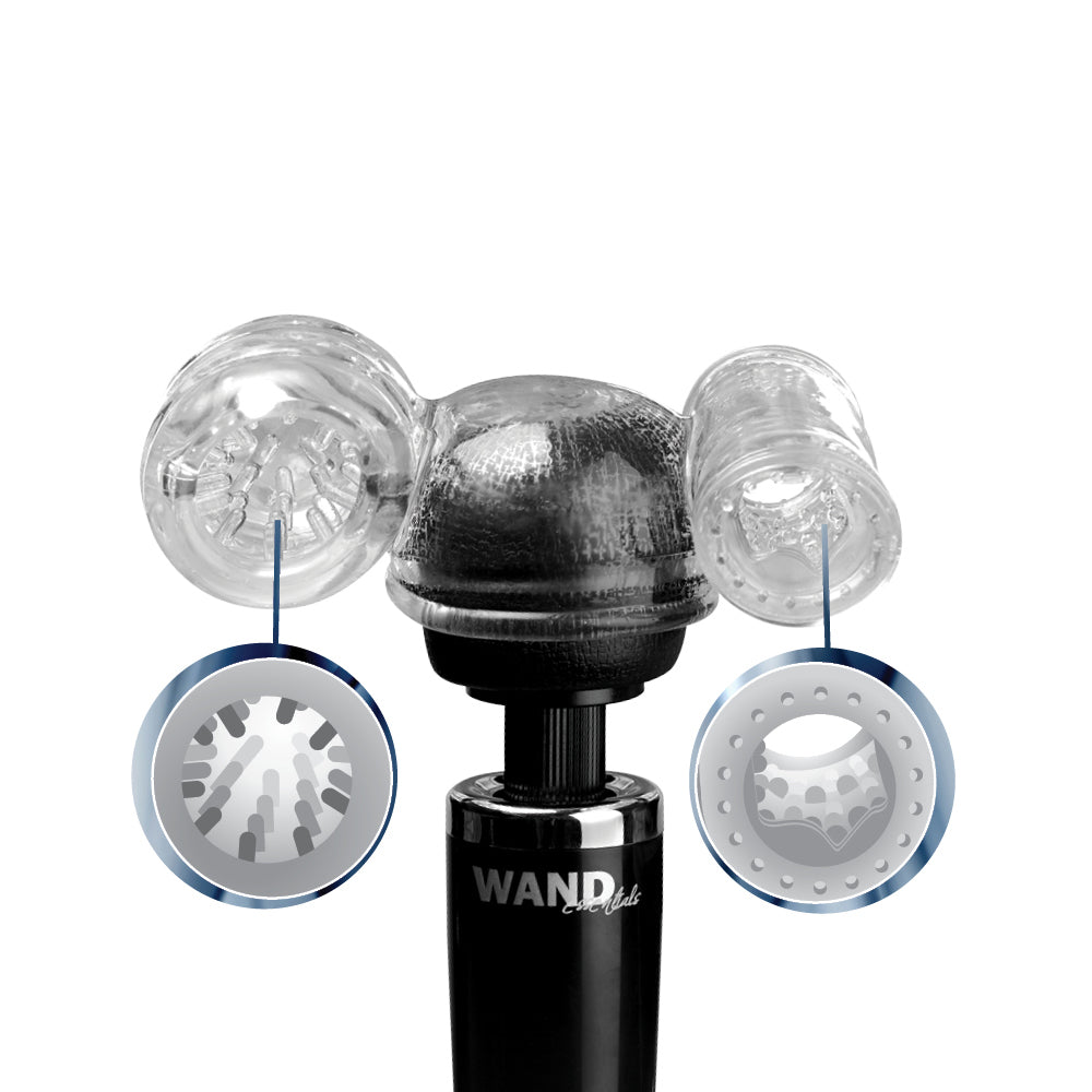 Wand Essentials Twin Turbo Strokers Attachment – Clear