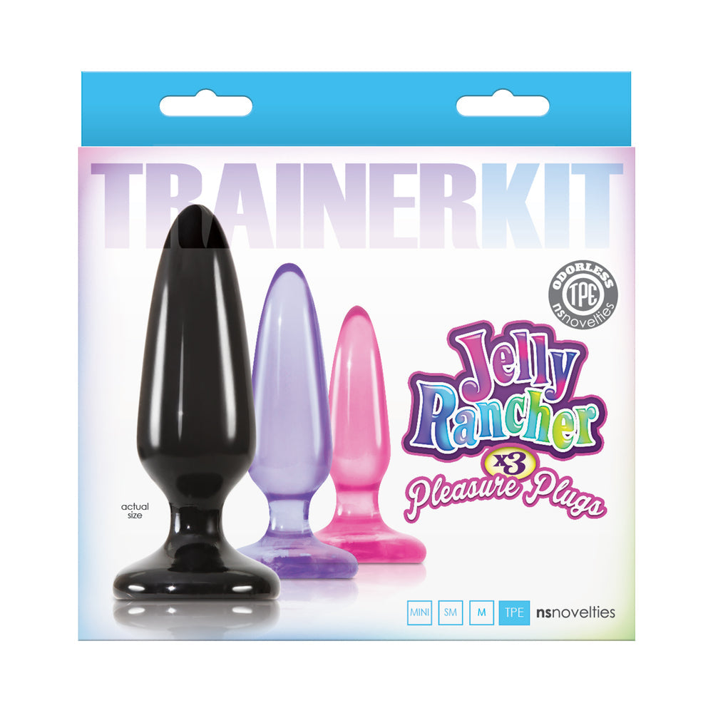 Jelly Rancher Pleasure Plugs Trainer Kit – Assorted Colors, Flexible Anal Plugs
