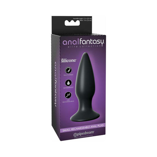 Pipedream Anal Fantasy Elite Small Rechargeable Vibrating Silicone Anal Plug - Black