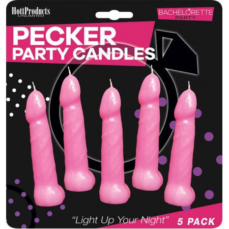 Hott Products Bachelorette Pecker Party Candles – Pink – 5 Pack