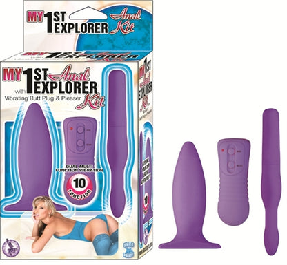 Nasstoys My 1st Anal Explorer Kit – Purple – Vibrating Butt Plug with Multi-Function Vibrations