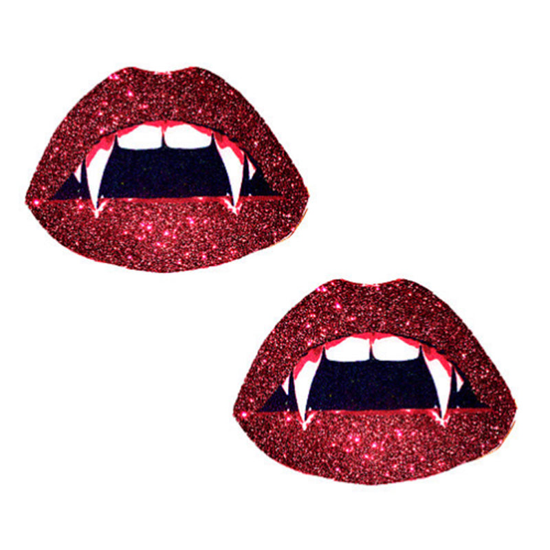 Neva Nude Nipztix Vampire Lips Glitter Pasties – Red