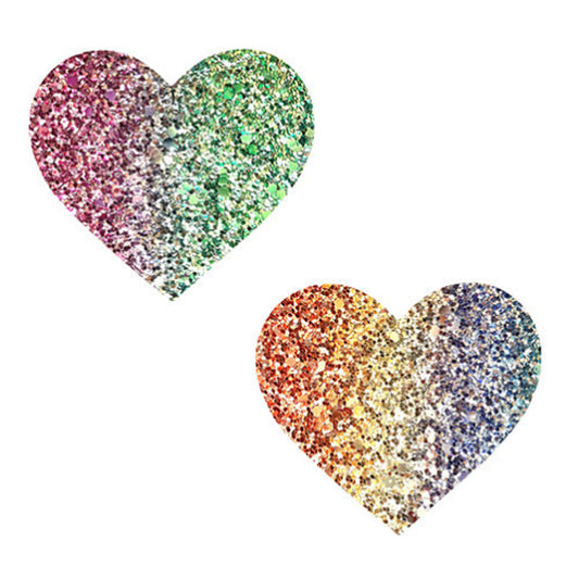 Neva Nude Pasty Heart Glitter Nipple Covers – Multicolor