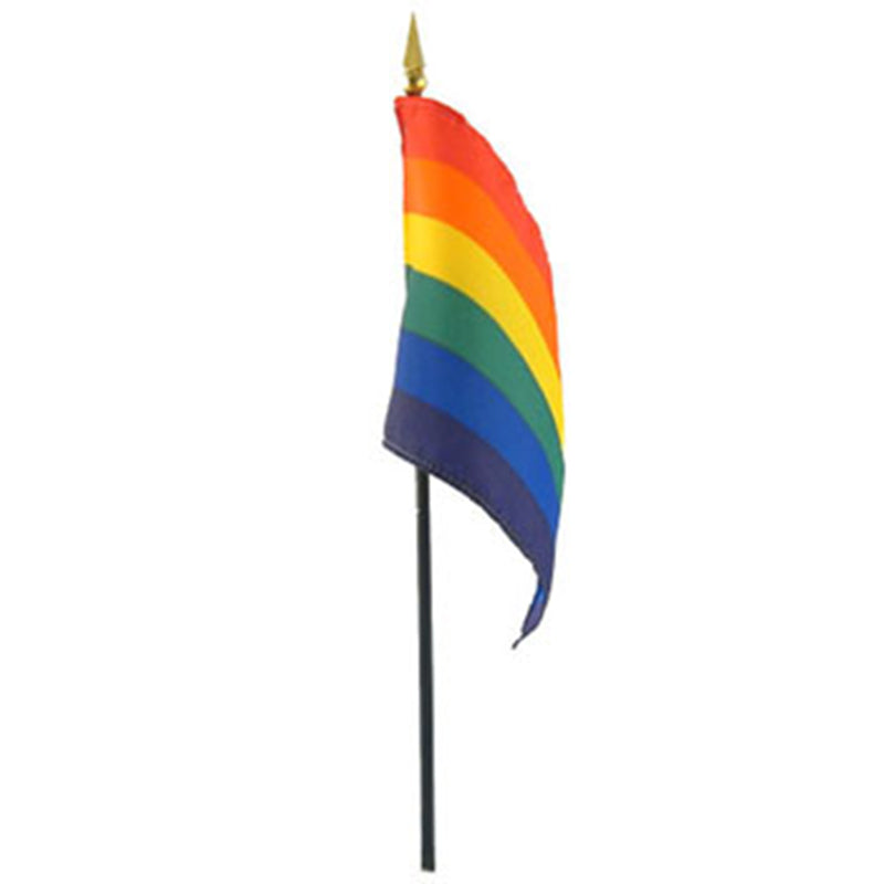 Gaysentials Rainbow Stick Flag 4in x 6in – Rainbow