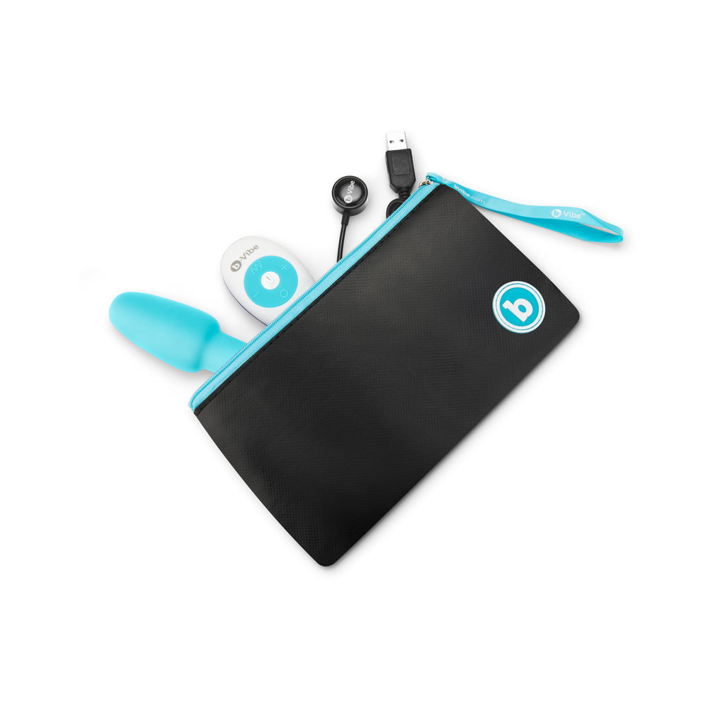 b-Vibe Rimming Plug Petite Rotating and Vibrating Remote Control Plug - Teal