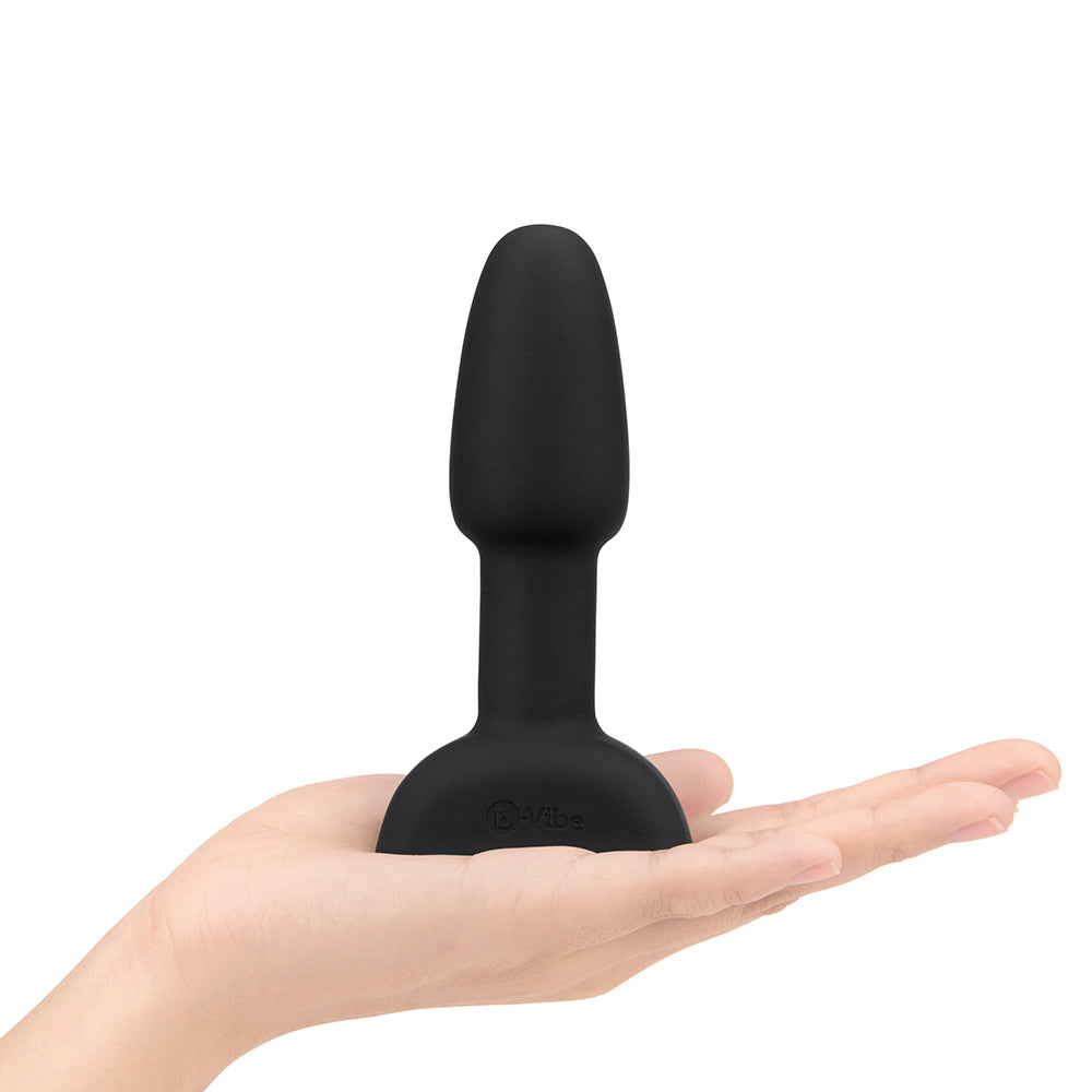 b-Vibe Rimming Petite Rotating and Vibrating Remote Control Butt Plug - Black