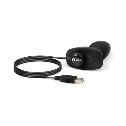 b-Vibe Rimming Petite Rotating and Vibrating Remote Control Butt Plug - Black