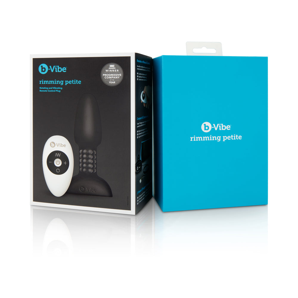 b-Vibe Rimming Petite Rotating and Vibrating Remote Control Butt Plug - Black