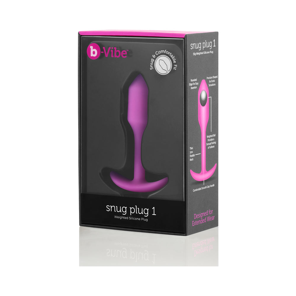 b-Vibe Snug Plug 1 Weighted Silicone Anal Plug – Fuchsia