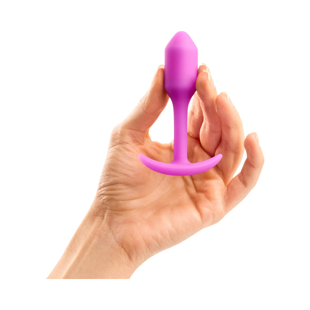 b-Vibe Snug Plug 1 Weighted Silicone Anal Plug – Fuchsia