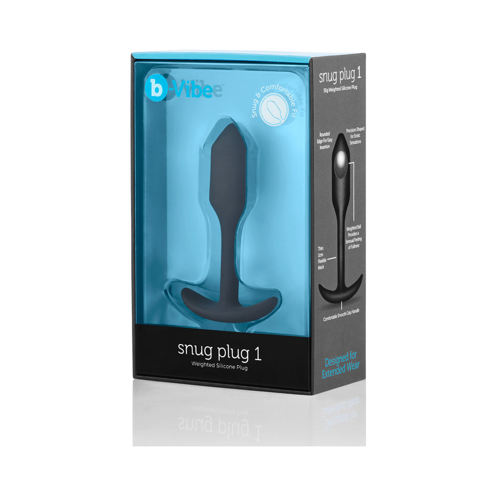 b-Vibe Snug Plug 1 Weighted Silicone Anal Plug – Black