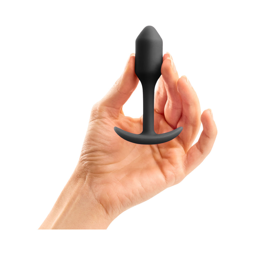 b-Vibe Snug Plug 1 Weighted Silicone Anal Plug – Black