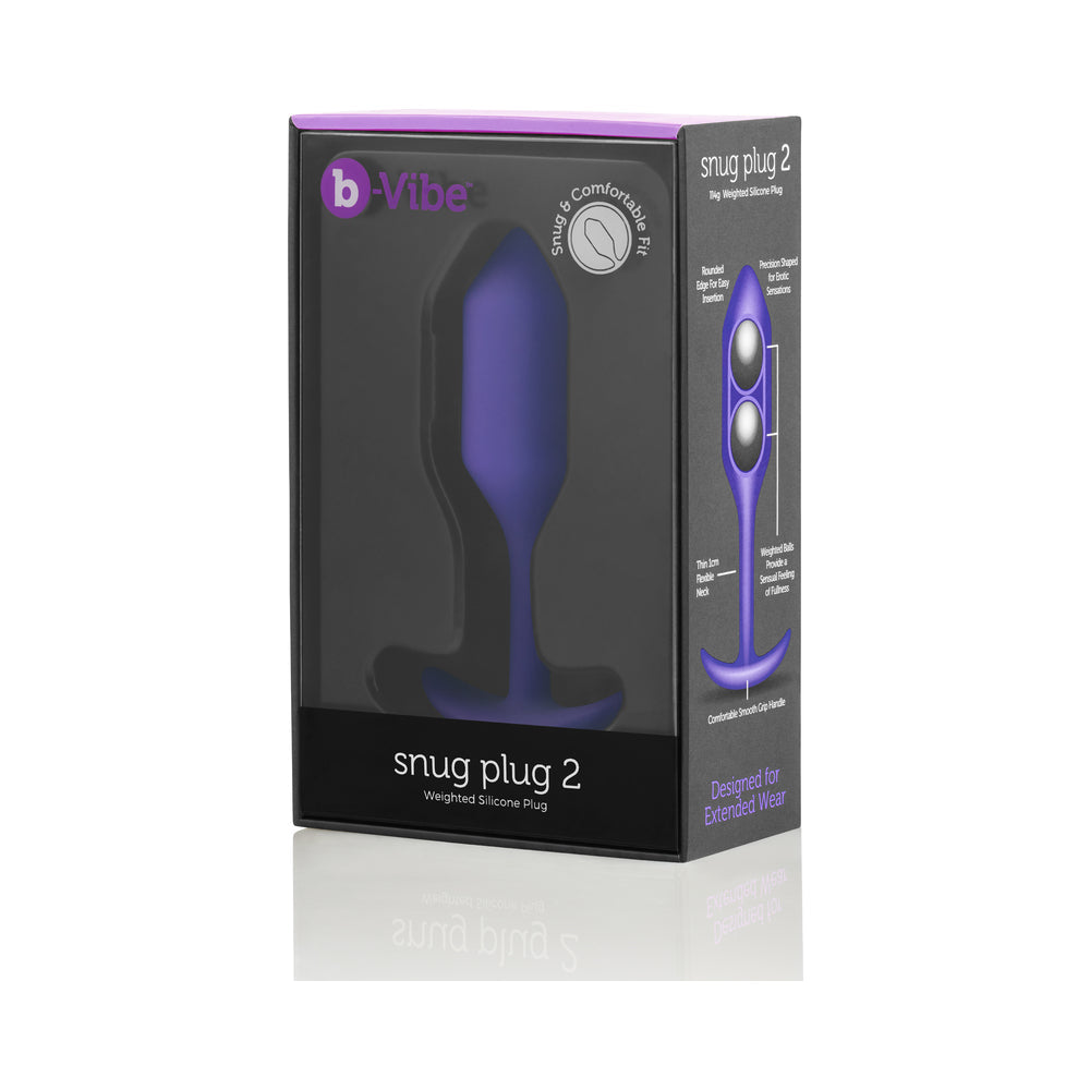b-Vibe Snug Plug 2 Weighted Silicone Anal Plug – Purple