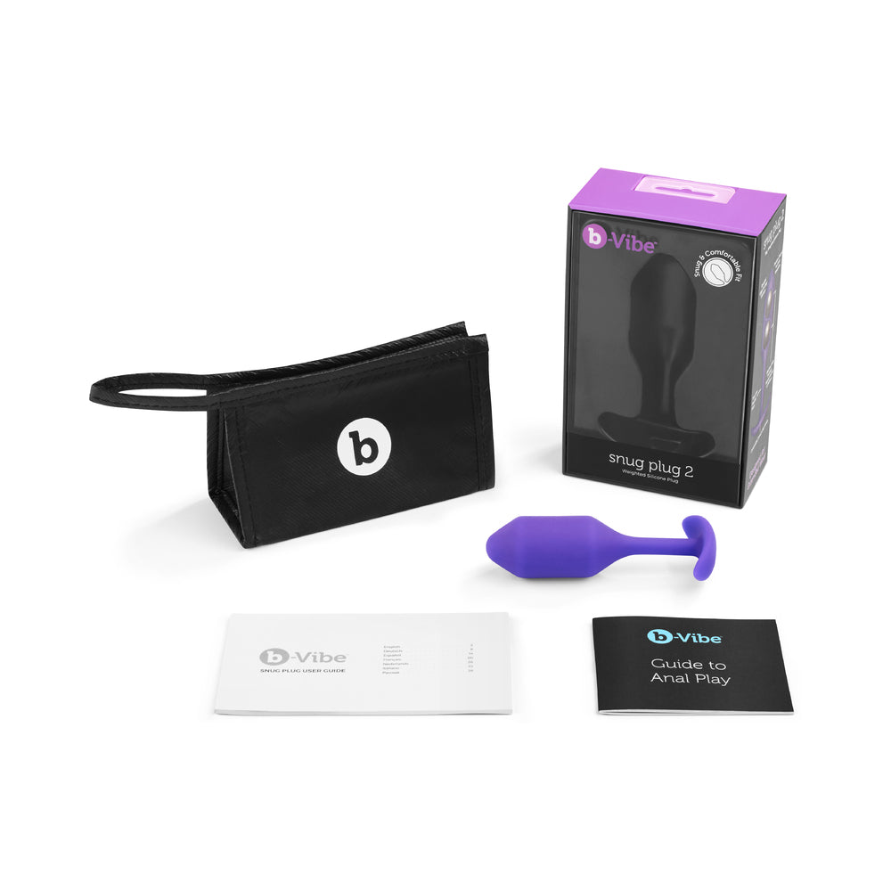 b-Vibe Snug Plug 2 Weighted Silicone Anal Plug – Purple