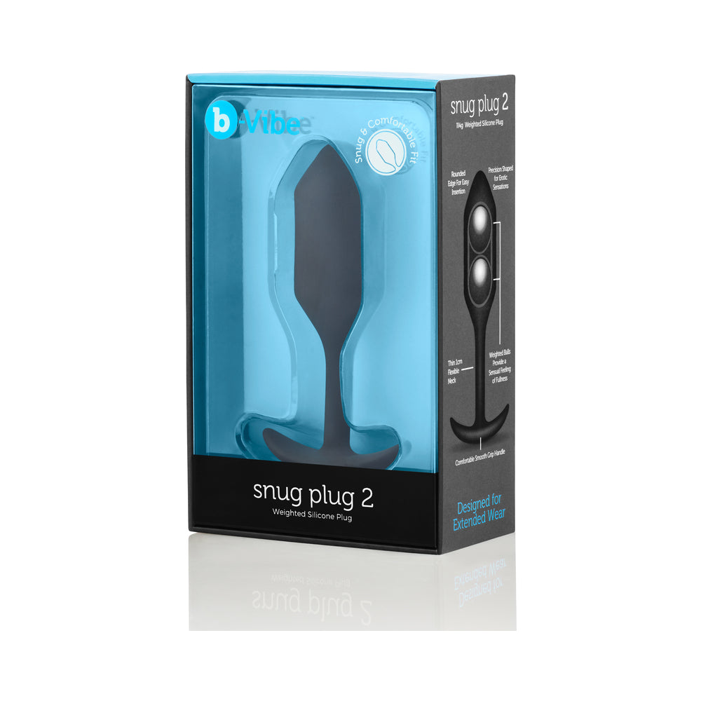 b-Vibe Snug Plug 2 Weighted Silicone Anal Plug – Black