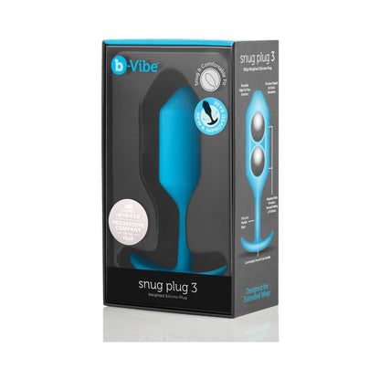 b-Vibe Snug Plug 3 Weighted Silicone Anal Plug – Teal