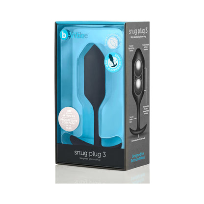 b-Vibe Snug Plug 3 Weighted Silicone Anal Plug – Black