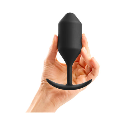 b-Vibe Snug Plug 4 Weighted Silicone Anal Plug - Black