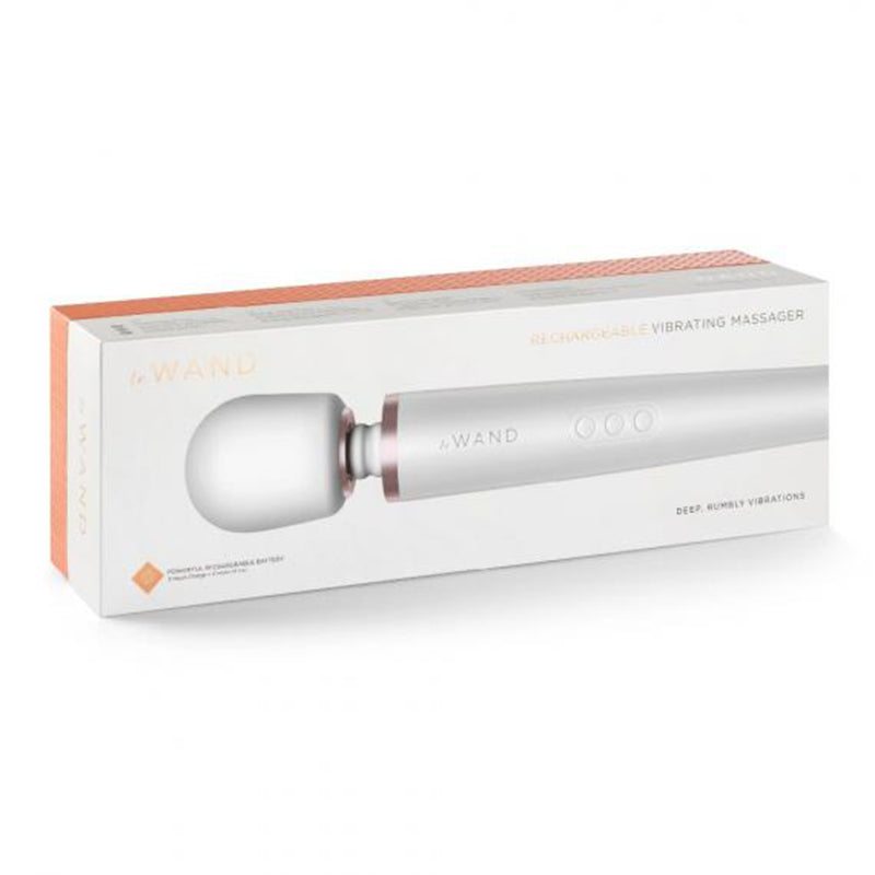 Le Wand Rechargeable Massager – 10 Speeds, 20 Patterns, Pearl White