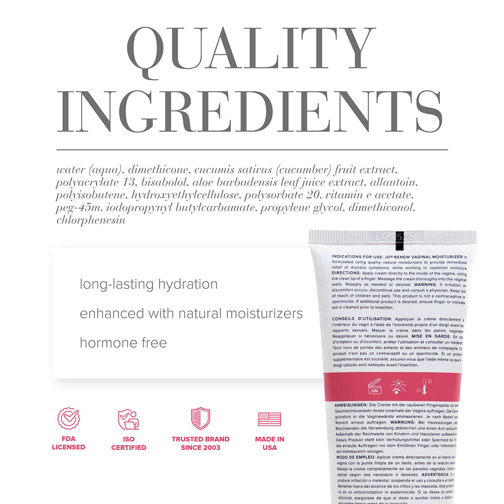 JO Renew Vaginal Moisturizer 4 oz – Hormone-Free Hydrating Cream