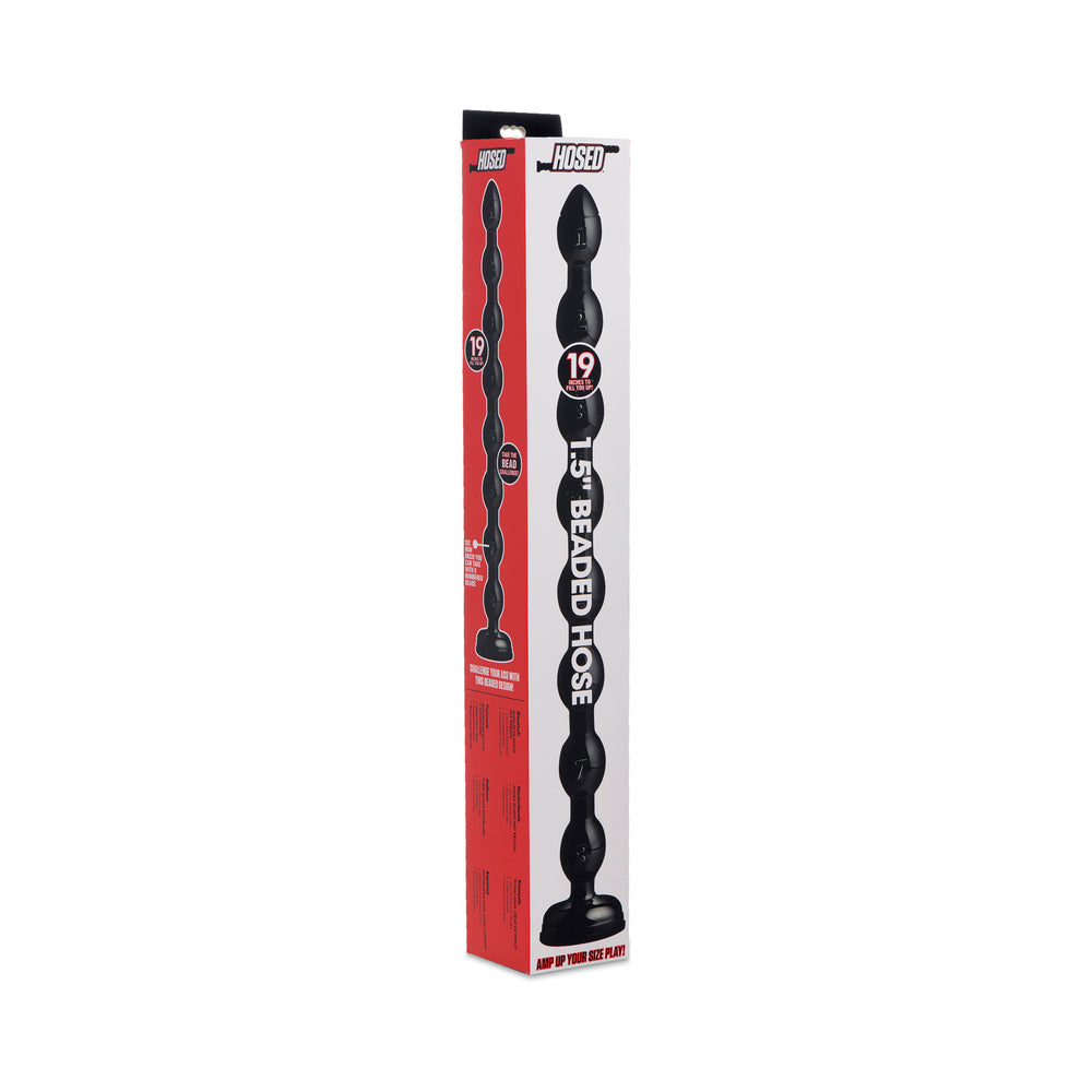 XR Brands Hosed Beaded Anal Snake - 19 in. Long, Black