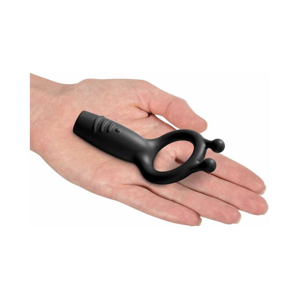 Sir Richard's Control Vibrating Silicone Super Cock Ring - Black