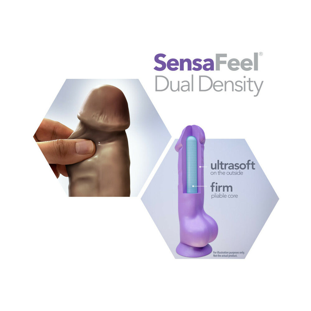 Au Naturel Big John 11.5 in. Posable Dual Density Dildo with Balls – Dark Brown