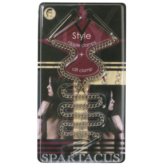 Spartacus Tweezer Y Clamp Set – Nipple and Clit Clamps – Silver