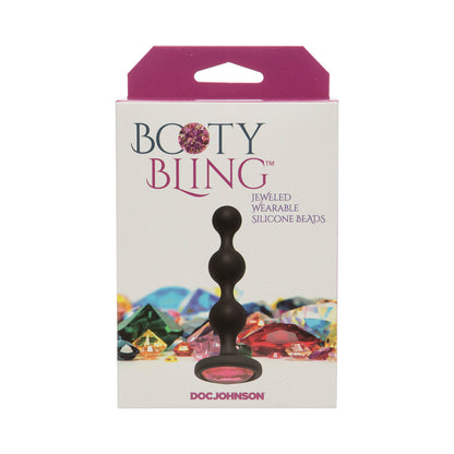 Doc Johnson Booty Bling Jeweled Silicone Beads Anal Plug - Pink