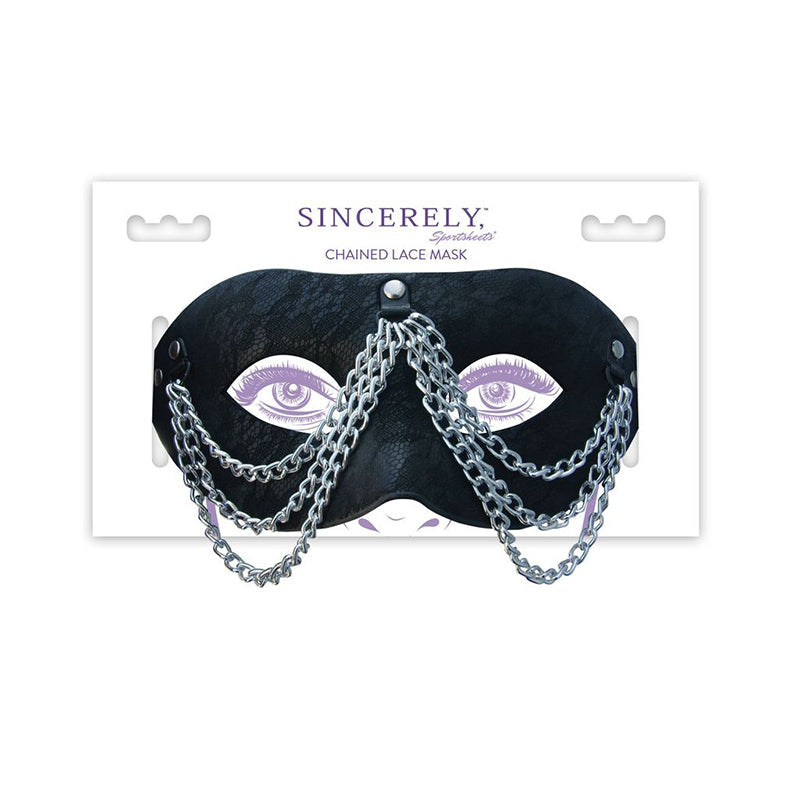 Sportsheets Chained Lace Mask – Black – Comfortable and Flexible Design