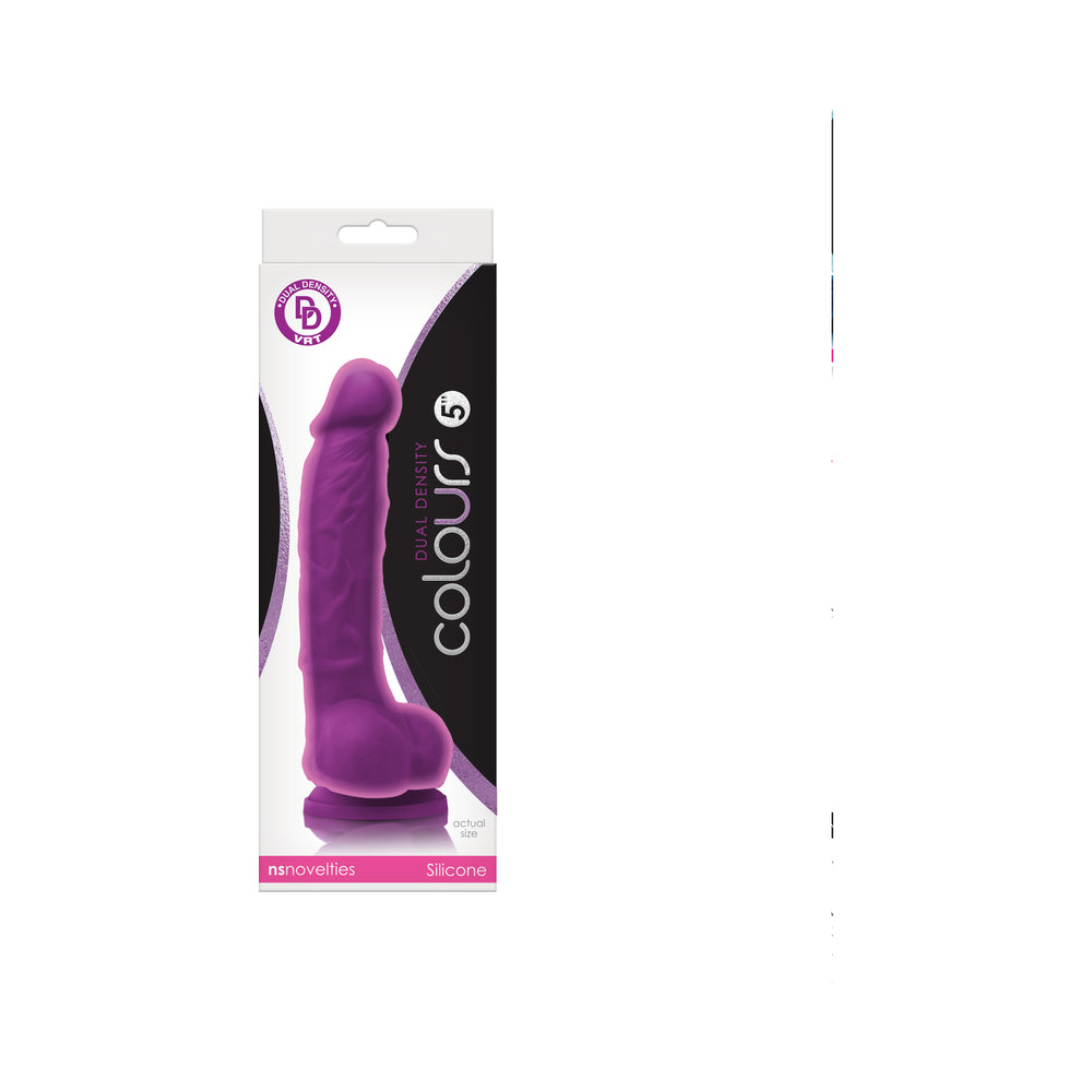 NS Novelties Colours Dual Density 5 in. Dildo – Purple