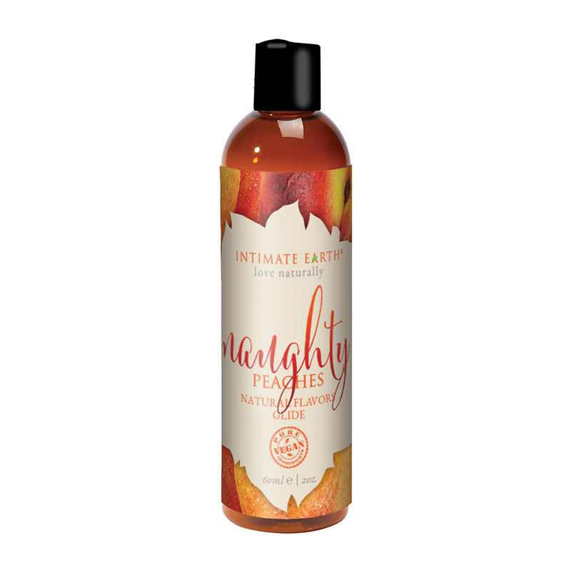 Intimate Earth Naughty Peach Pleasure Glide – Water-Based Edible Lubricant 60 ml