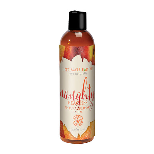 Intimate Earth Naughty Peach Pleasure Glide – Water-Based Edible Lubricant 60 ml