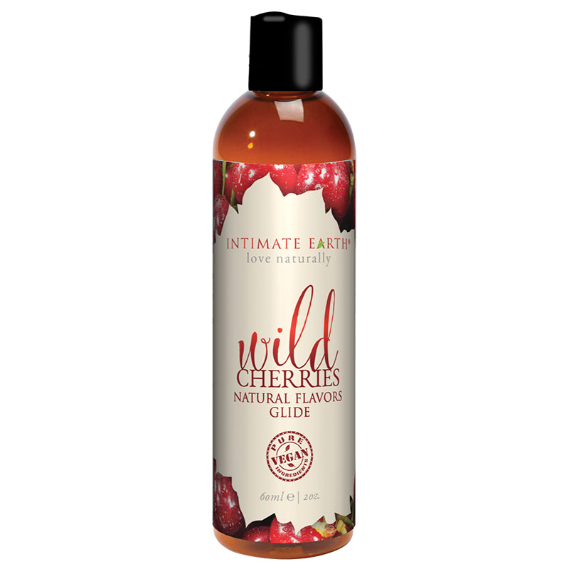 Intimate Earth Wild Cherries Oral Pleasure Glide – Water-Based Edible Lubricant – 60 ml