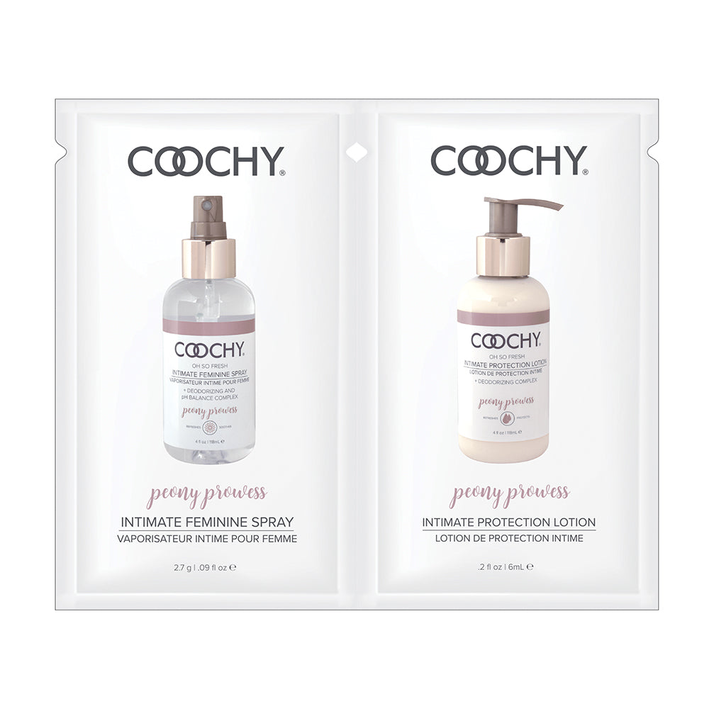 Coochy Peony Prowess Duo Foil - Intimate Feminine Spray and Protection Lotion - White