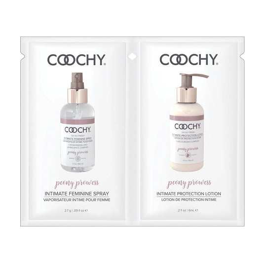 Coochy Peony Prowess Duo Foil - Intimate Feminine Spray and Protection Lotion - White