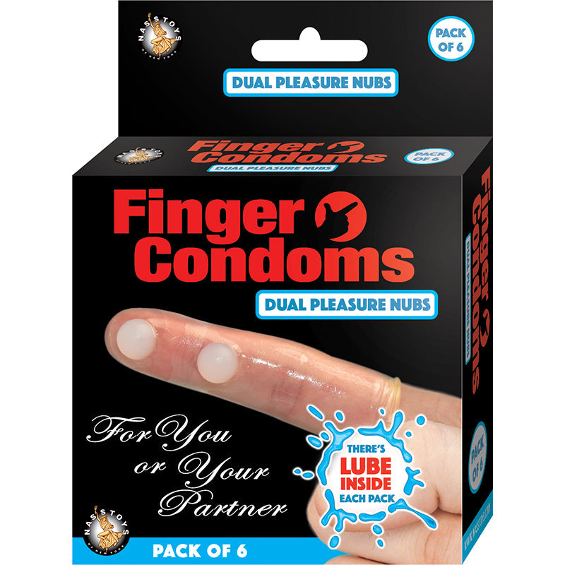 Nasstoys Finger Condoms with Lube – Clear – 6 Pack