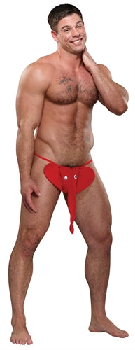 Male Power Squeaker Elephant G-String – Red – One Size