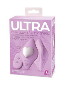 Icon Brands Ultra I Heart You Panty Vibrator, Liquid Silicone, 10 Speeds – Purple