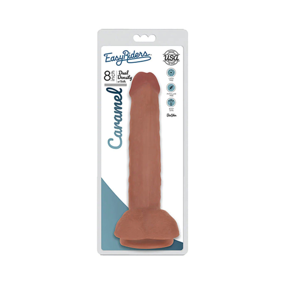 Curve Toys Easy Riders 8 in. Dual Density Dildo with Suction Cup - Tan