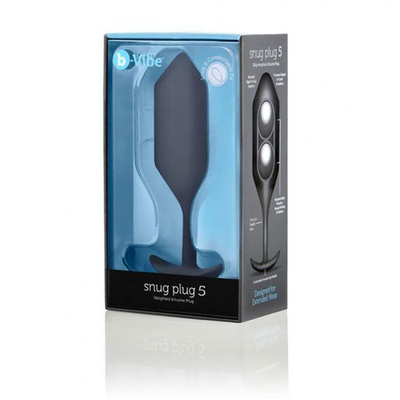 b-Vibe Snug Plug 5 Weighted Silicone Anal Plug - Black