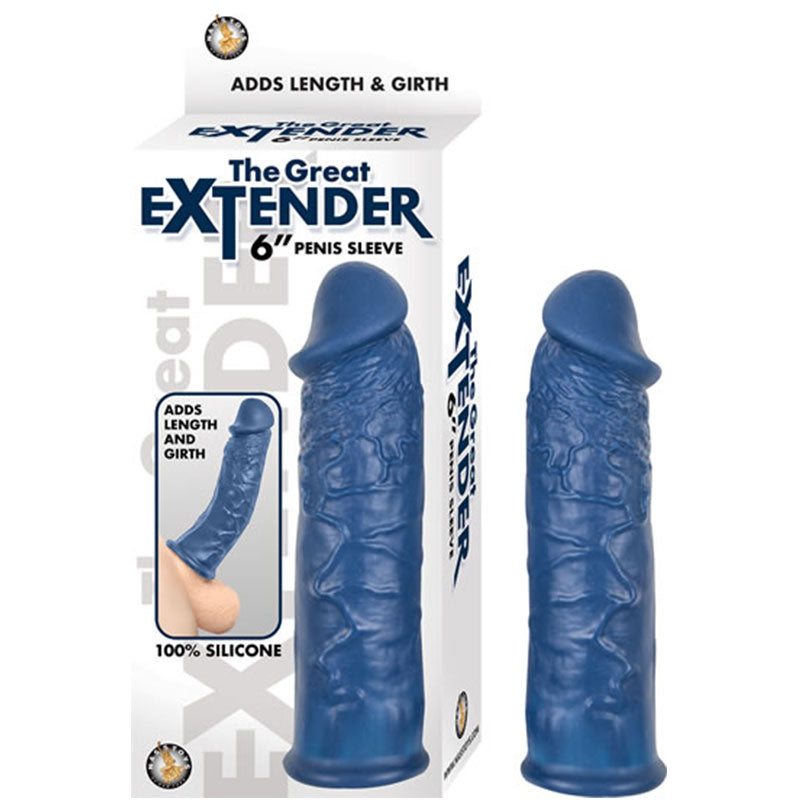 Nasstoys The Great Extender 6 Inch Penis Sleeve - Blue