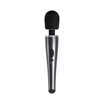 Evolved Mighty Metallic Wand Rechargeable Silicone Massager – Chrome/Black