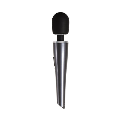 Evolved Mighty Metallic Wand Rechargeable Silicone Massager – Chrome/Black