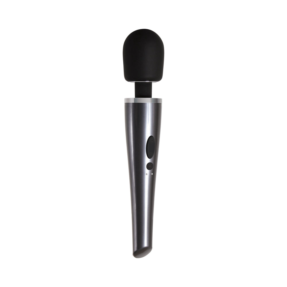 Evolved Mighty Metallic Wand Rechargeable Silicone Massager – Chrome/Black