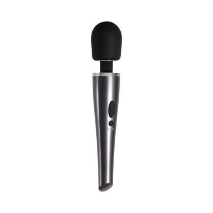 Evolved Mighty Metallic Wand Rechargeable Silicone Massager – Chrome/Black