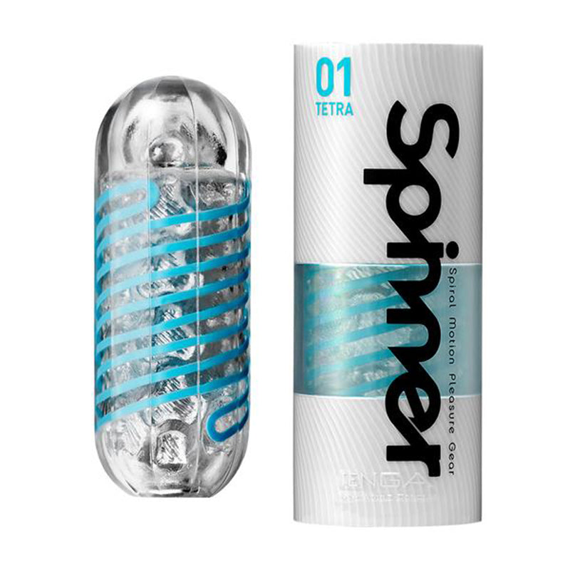 Tenga Spinner Tetra Male Masturbator with Spiral Motion – Blue